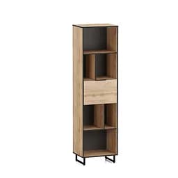 Стеллаж для книг и декора на ножках Moreli Forte F-0016 в стиле Loft 550х2000х400 мм Дуб Аппалачи