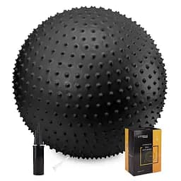 Мяч для фитнеса (фитбол) Cornix 55 см массажный Anti-Burst Black XR-0466