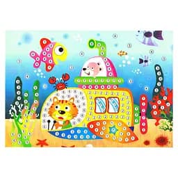 Дитяча мозаїка за номерами "Підводний човен" Bambi 13-127-6 різнокольорові камінчики