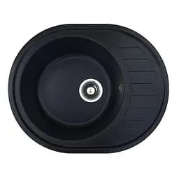 Кухонная мойка из искусственного камня овальная WiZ №11 620х500 мм (Черная)