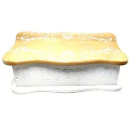 Шкатулка Молочний Прованс з фігурною кришкою вільха липа 26.5х15.5х9.5 см