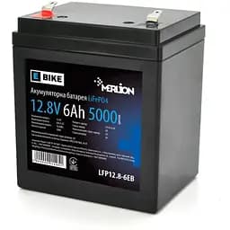Літій-залізо-фосфатний акумулятор Merlion LiFePO4 12.8V 6AH (4S1P/BMS-5A), (90х70х101(107)) для електротранспорту, 5000 циклів, Q12