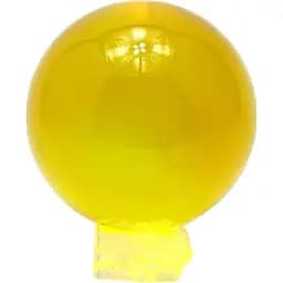 Куля кришталева на підставці жовта d-11 см