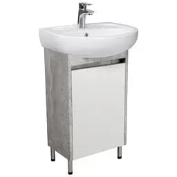 Тумба Мойдодир Nice Loft 50 з умивальником Solo 50 бетон з білим Білий