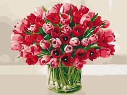 Картина по номерам на подрамнике Brushme Букет тюльпанов для любимой