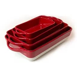 Форма для запікання МВМ My Home M 25х15х5.5 см (KP-44 M WHITE/RED) - мініатюра 4