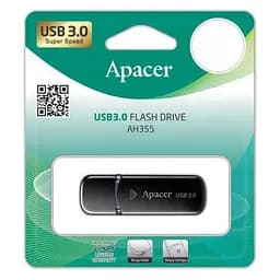 USB флеш накопичувач Apacer 32GB AH355 Black USB 3.0 (AP32GAH355B-1) - мініатюра 4