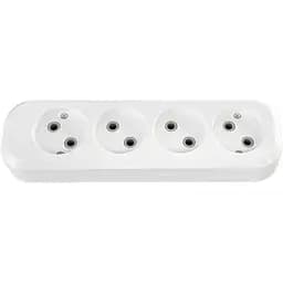 Колодка подовжувача Titanum Standart Х4 без заземлення біла (TF-B410-W)