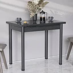 Обеденный раскладной стол-формер Берта Ferrum-decor 750x1400x900 Черный металл ДСП Сосна Кембра 16 мм (FRD-105180)