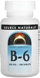 Вітаміни та мінерали Source Naturals Vitamin B-6 500 mg, 100 таблеток