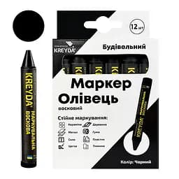 Маркер для розмітки - Універсальна крейда воскова чорний 12шт.