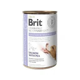 Влажный корм Brit GF VetDiets Gastrointestinal для собак, при проблемах с пищеварением, лосось и горошек, 400 г
