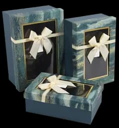 Подарункові коробки UFO 1037K-332 Набір 3 шт TURQUOISE прям.