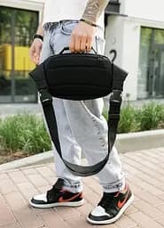 Сумка через плече бананка Sambag Flex чорна тканева 30 × 17 × 10 см (85351065m) - мініатюра 6