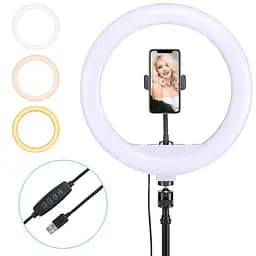 Тримач з кільцевим освітленням Bluetooth 12" YQ-320b light set (Kit1) 170cm Stand, USB Powered - мініатюра 4