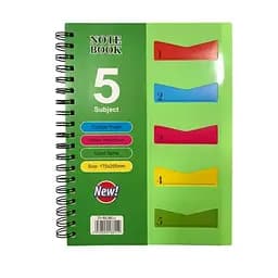 Зошит Subject, А5, 120 арк., 5 розділів, спіраль, ПВХ обкладинка, клітинка, 4 кольори