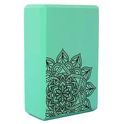 Блок для йоги и растяжки MS 0858-5 с рисунком Бирюзовый