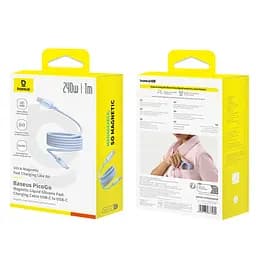 Дата кабель Baseus PicoGo Magnetic Liquid Silicone Type-C to Type-C 240W (1m) (P10376800) Galaxy Blue - мініатюра 5