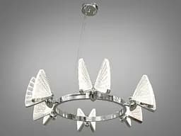 Стельова люстра LED Diasha D805-6HR Метелики, 24W, хром, 6 ламп, регульована висота, сучасний стиль для дому