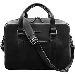 Шкіряна сумка для ноутбука та документів чорна Crazy Horse