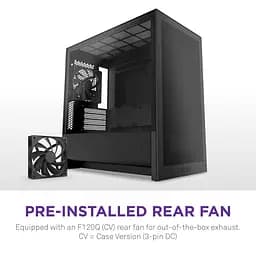 Корпус NZXT H3 Flow Tempered Glass без БЖ Black (CC-H31FB-01) - мініатюра 4