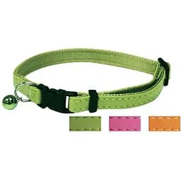 Нашийник для кота Croci Glossy зі дзвінком 21-33x1 см з екошкіри салатовий