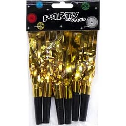 Набор карнавальных фольгированных свистков с мишурой, 6 шт., 1698-8