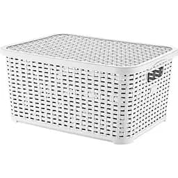 Кошик Консенсус Basket Ротанг з кришкою 7 л білий (31470)