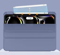 Чохол-книжка DK для Apple iPad Pro 11" M4 2024 екошкіра/силікон Smart Case Слот під Стілус lavender grey - мініатюра 3