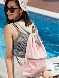 Рюкзак RunMi 90 Ninetygo Lightweight Urban Drawstring Backpack Pink - мініатюра 4
