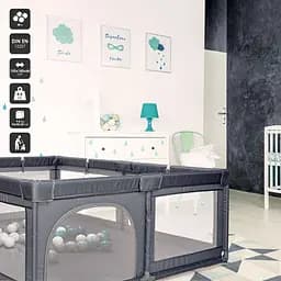 Манеж BabyGO Playpark з 48 кульками синій - мініатюра 9