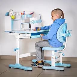 Комплект меблів Mealux Panda Blue: стіл + стілець + полиця (BD-28 BL) - мініатюра 4