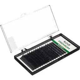 Накладні вії Kodi Professional завиток D 16 рядів 0.07 мм 10 мм упаковка Butterfly Green чорні