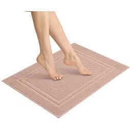 Коврик для ног и ванной комнаты Idei хлопок жаккард с ножками 50х70 см бежевый (8-35875*002)