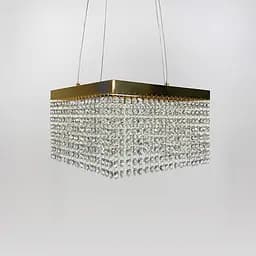 Неймовірна кришталева квадратна люстра з золотим обводком h35 Line.F Діаметр 30см