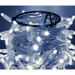 Гирлянда Нить от сети 10 м 100 LED уличная белый каучук Белый