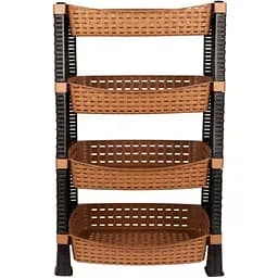 Етажерка Violet House 0761 Роттанг Эко Cappuchino для овочів (0761 Роттанг Эко Cappuchino 4-х ярусная д/овощей)