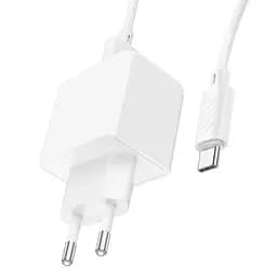 Мережевий зарядний пристрій з кабелем Hoco CS11A Ocean single port charger set(Type-C) білий - мініатюра 3