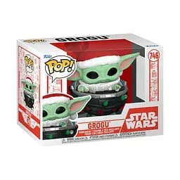 Фігурка Funko Pop Мандалорець Грогу The Mandalorian Grogu with Santa Hat in Pram 10 см FP G 746 - мініатюра 3
