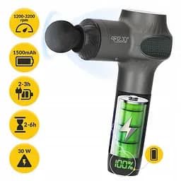 Ручний перкусійний масажер 4FIZJO Massage Gun Active 30 Вт (масажний пістолет) 4FJ0592 (P-5907739319937) - мініатюра 7