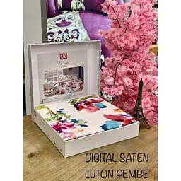Комплект постільної білизни TAC Luton Pink Сімейний Різнобарвний 000229403 - мініатюра 2