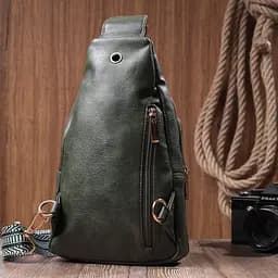 Стильна слінг сумка для жінок з екошкіри Vintage 22745 зелена - мініатюра 10