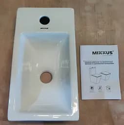 Умивальник меблевий Mixxus Premium Quadro-1501 400x215x105 мм з отвором під змішувач MP6502, Білий - мініатюра 6