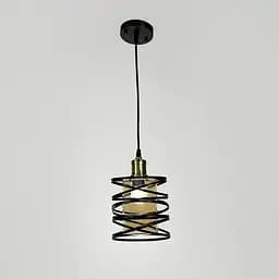 Підвіс у чорному корпусі з янтарним плафоном 16х16 см | Арт. 12333/1 BK+AM | Line F