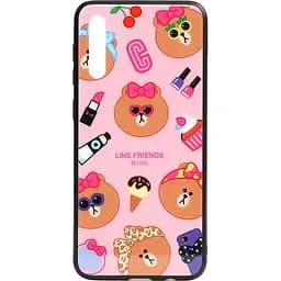 Чохол-накладка Toto Cartoon Print Glass Case Samsung Galaxy A70 Line friends Linc