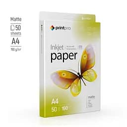 Фотопапір PrintPro A4 Matt 190г, 50ст. (PME190050A4)