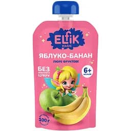 Уцінка. Набір пюре фруктове Elfik Magic Яблуко-Банан 1800 г (18 шт. х 100 г)  - мініатюра 2