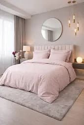 Комплект постельного белья евро 200×220 см сатин пудровый TC303376219