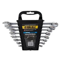 Ключі ріжково-накидні Sigma 8 шт 6-19 мм CrV head polished (6010191)
