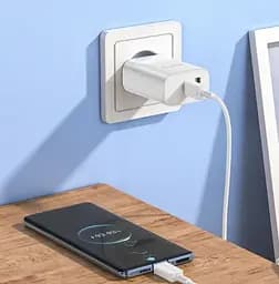 Зарядний пристрій Borofone BN10 PD 65W + QC3.0 (1Type-C/1USB) Білий - мініатюра 6
